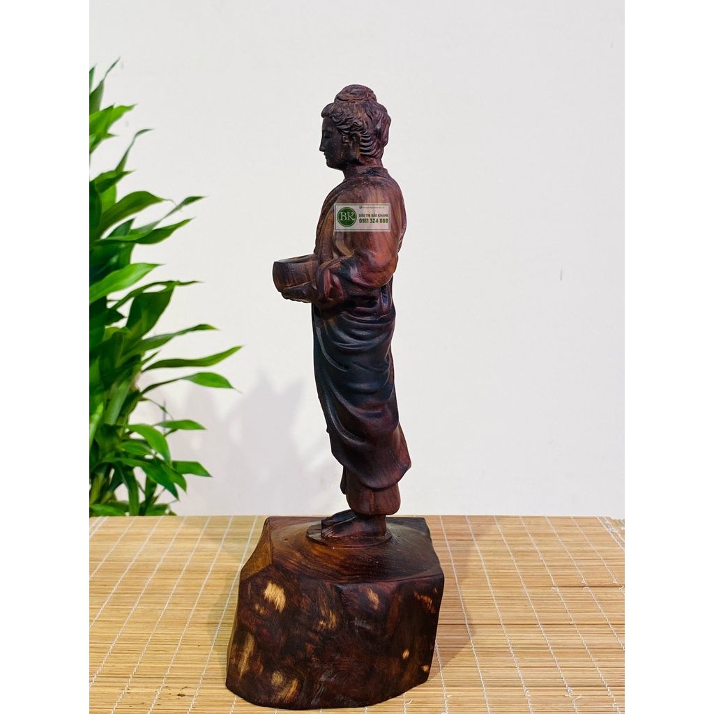 Tượng phật Thích Ca Mâu Ni gỗ trắc đỏ đen 17cm