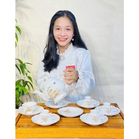 Bộ ấm chén thuận buồm xuôi gió vẽ vàng - Siêu thị Bảo Khánh
