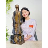  Tượng Gia Cát Lượng Khổng Minh gỗ mun hoa (60cm) 