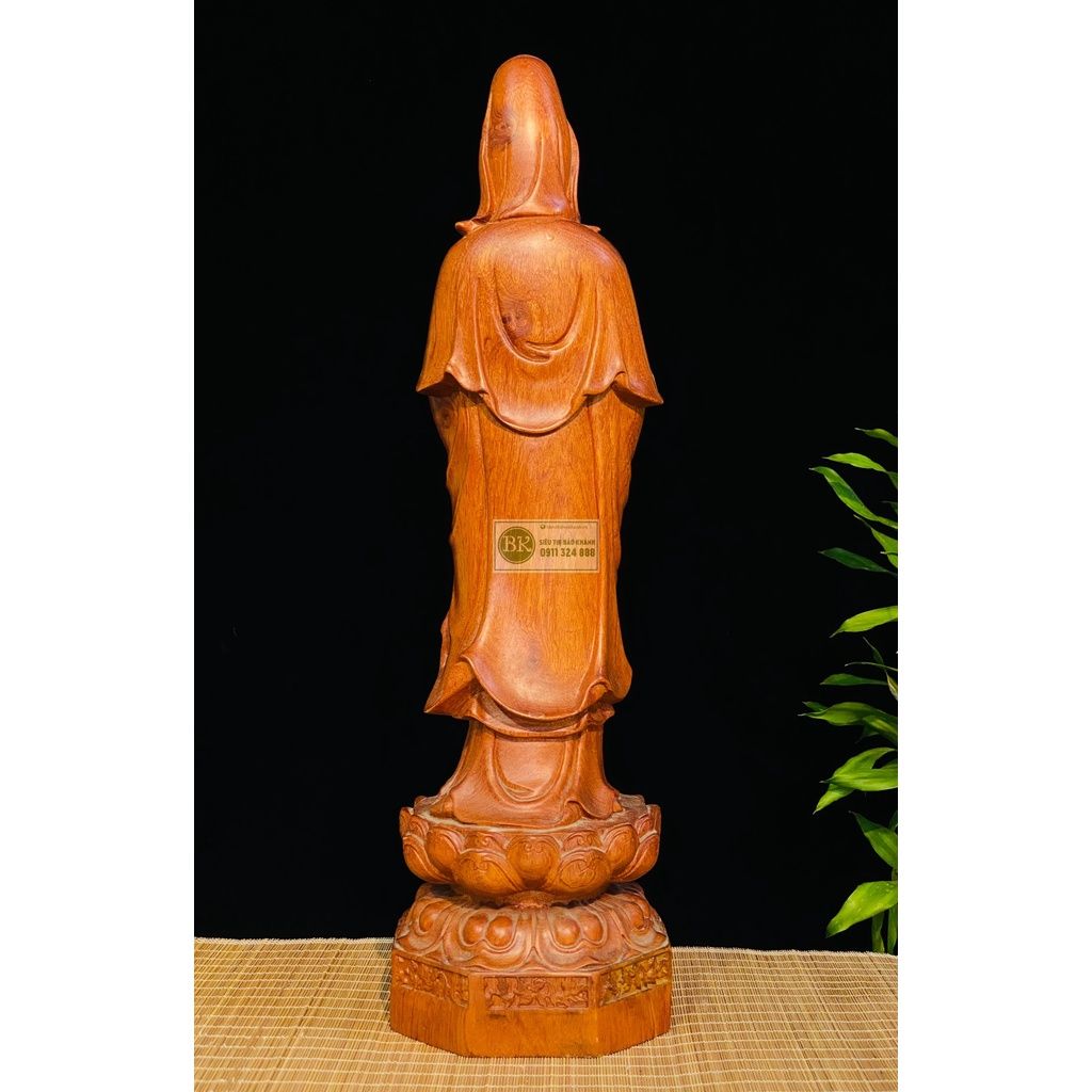 Tượng Phật Bà Quan Thế Âm Bồ Tát gỗ hương 50cm