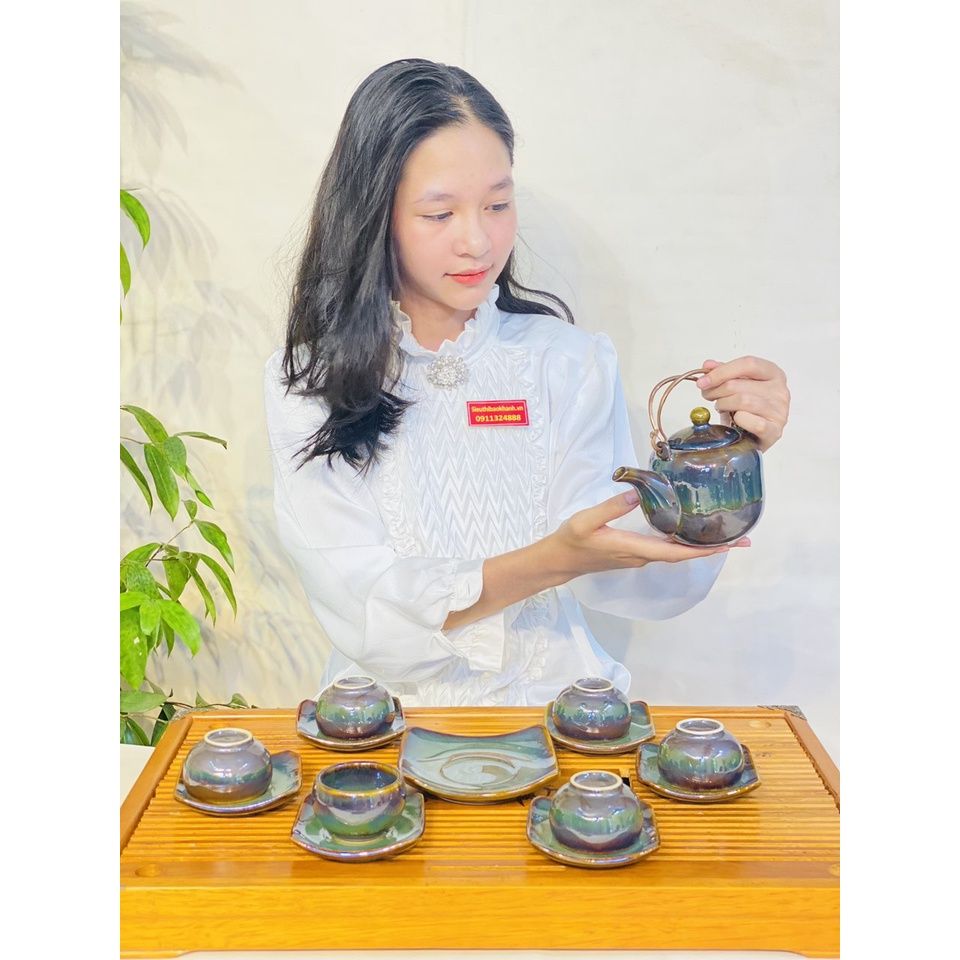 Bộ ấm chén Bát Tràng cao cấp