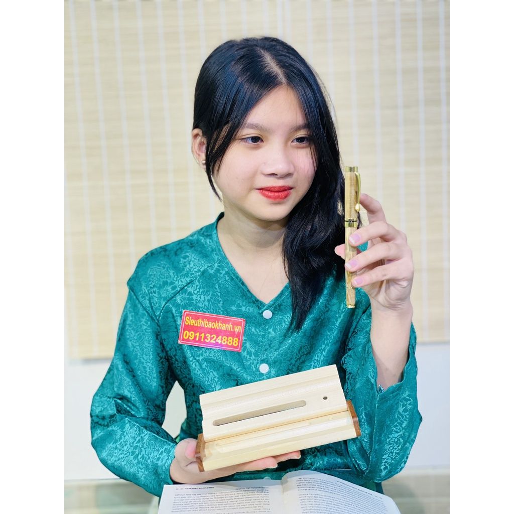 quà tặng-bút viết gỗ trầm hướng cao cấp-bảo khánh việt nam