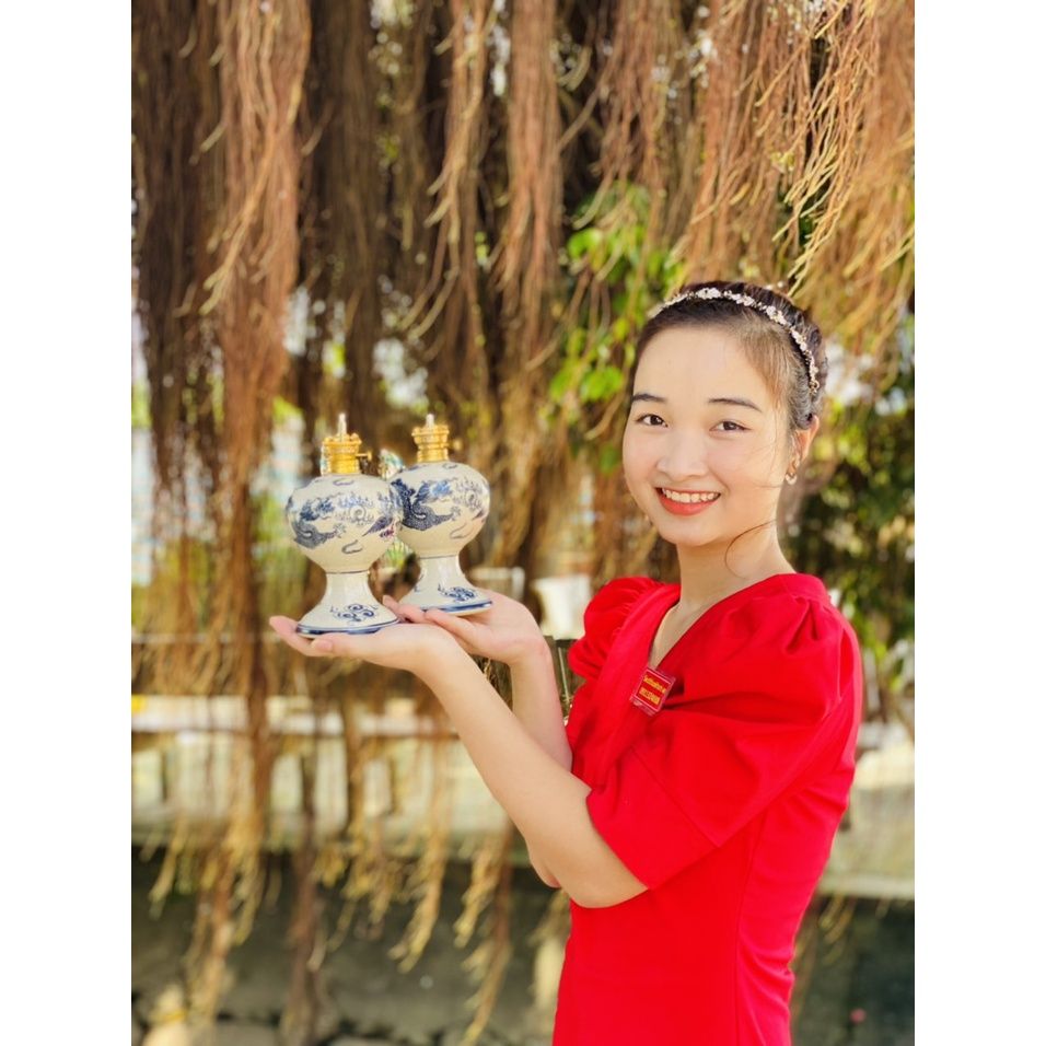 Chân đèn dầu họa tiết rồng -Siêu thị Bảo Khánh