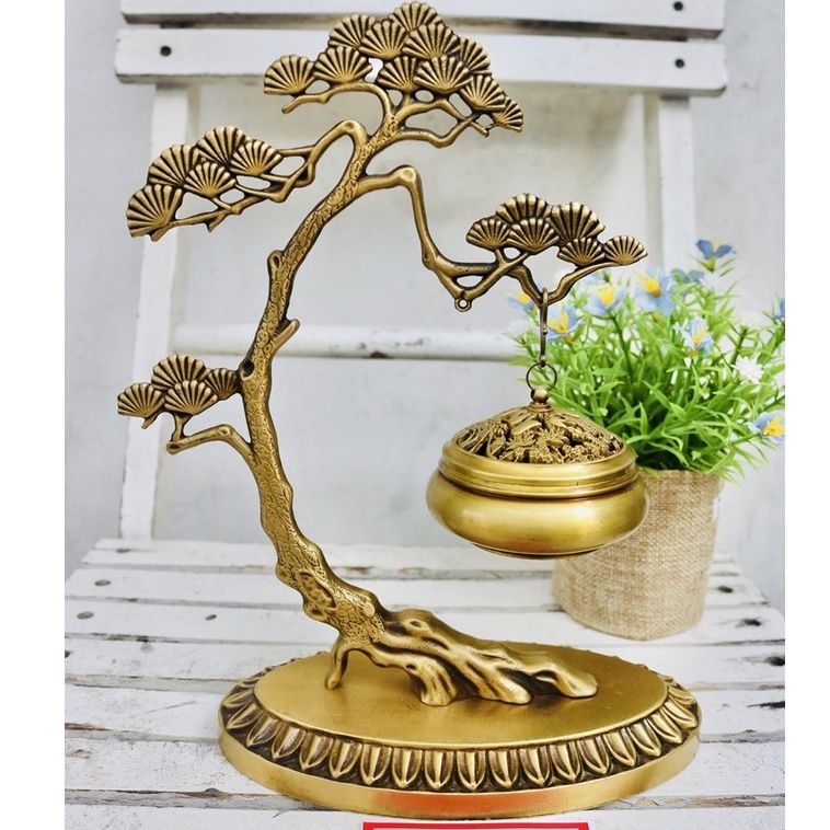 Xông trầm hương đồng quà tặng,đồ trang trí cao cấp 25cm-mỹ nghệ bảo khánh