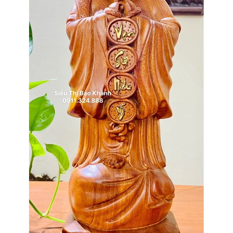 Di Lặc chúc phúc Đế Phú Quý Phát Tài gỗ hương