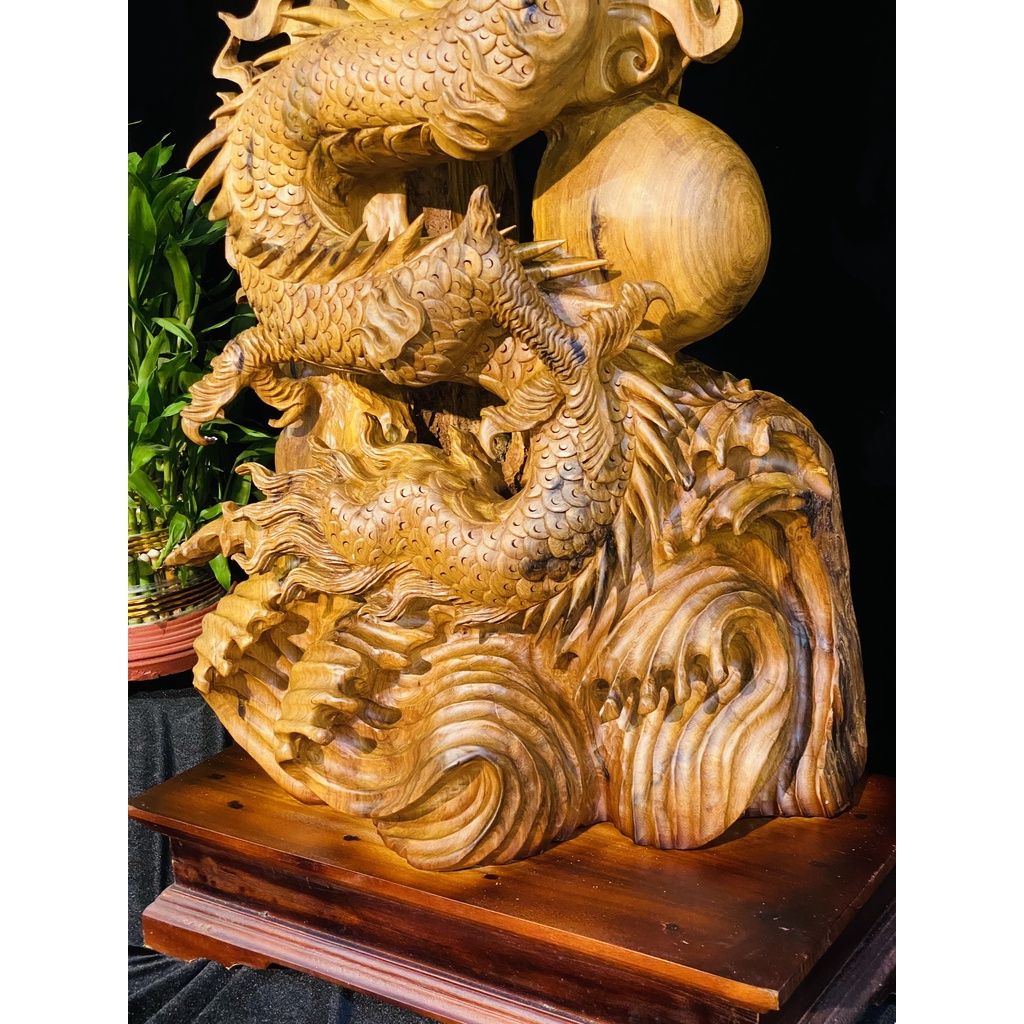 Tượng phong thủy-Nhất Long Vờn Ngọc 101cm