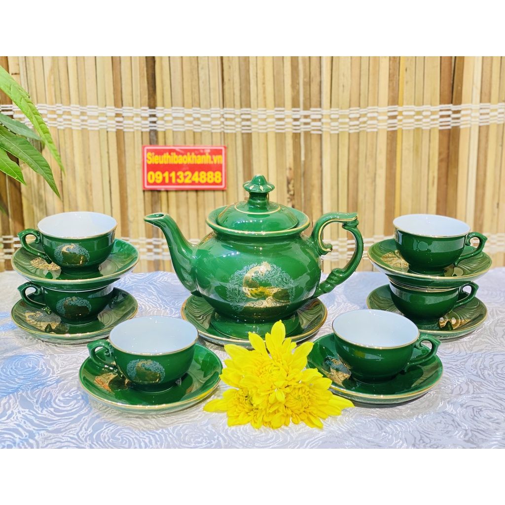 Bộ ấm trà,ấm chén Đẹp cao cấp chính hãng Bát Tràng