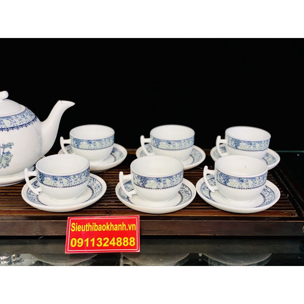 Bộ ấm chén Bát Tràng cao cấp,Bền,Đẹp,chính hãng 350ml