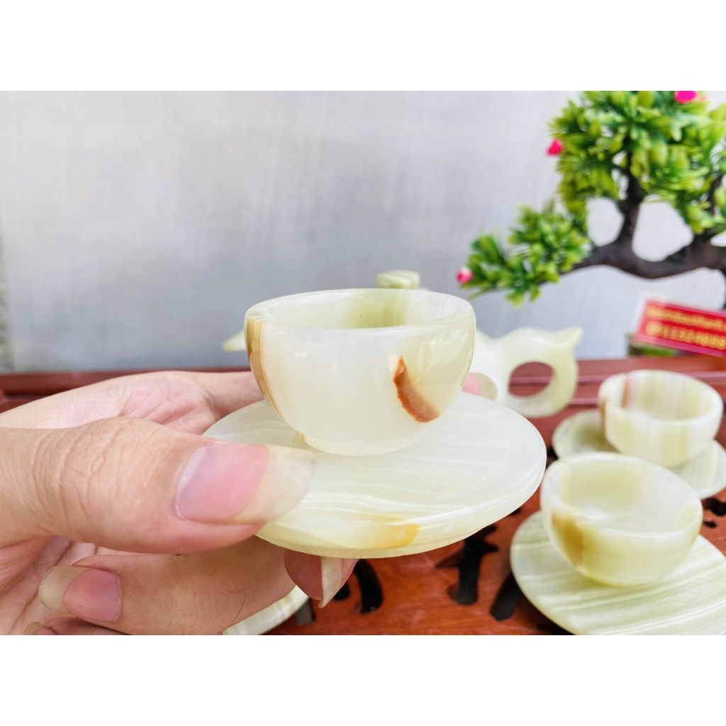 Bộ ấm chén pha trà bằng đá cao cấp