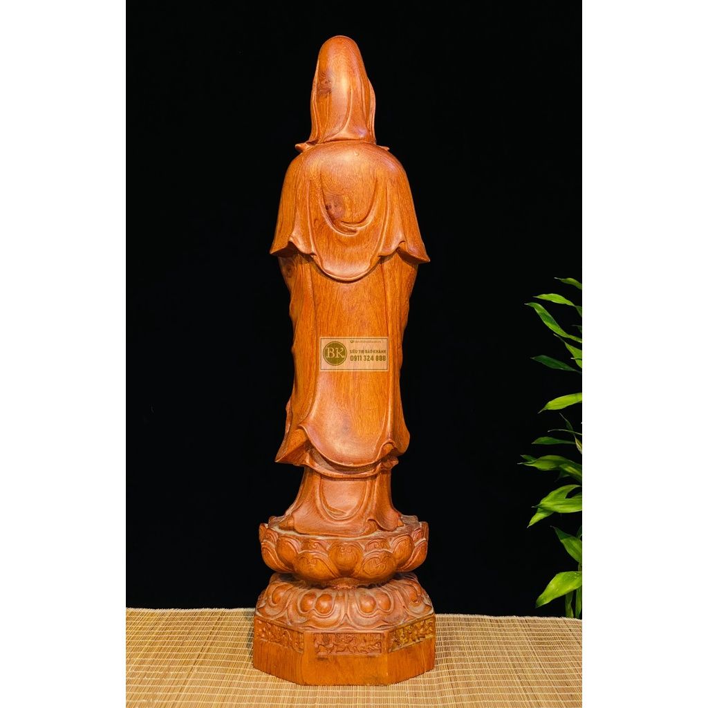  Tượng Phật Bà Quan Thế Âm Bồ Tát gỗ hương 50cm 