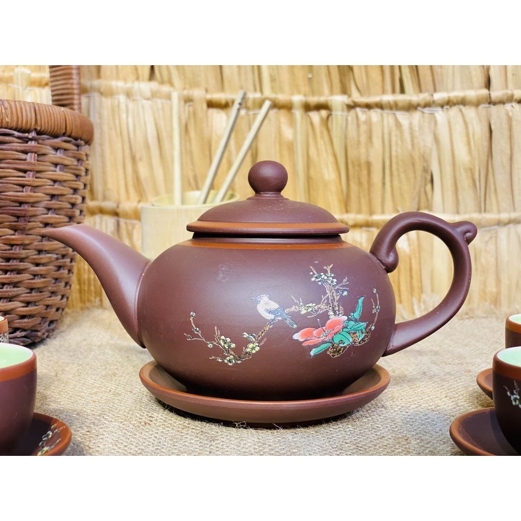 Bộ Ấm Chén,Bộ Ấm Trà Tử Sa Lòng Xanh Bát Tràng 350ml-Gốm sứ Bảo Khánh