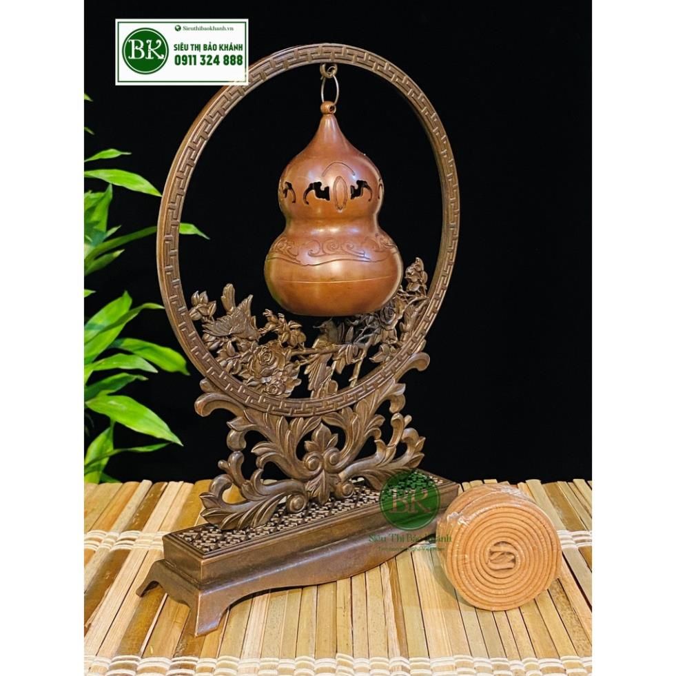 Xông trầm hương đồng quà tặng,đồ trang trí cao cấp 25cm