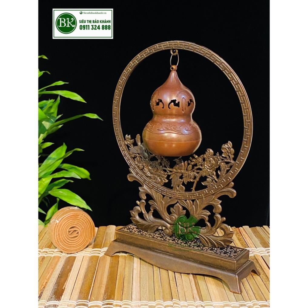 Xông trầm hương đồng quà tặng,đồ trang trí cao cấp 25cm