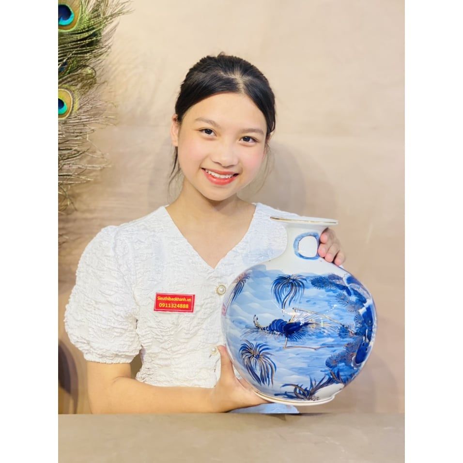 Bình hút lộc họa tiết tôm cá