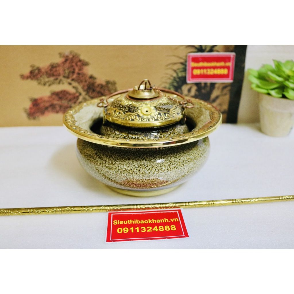 Điếu Bát men hỏa biến Bát Tràng chính hãng