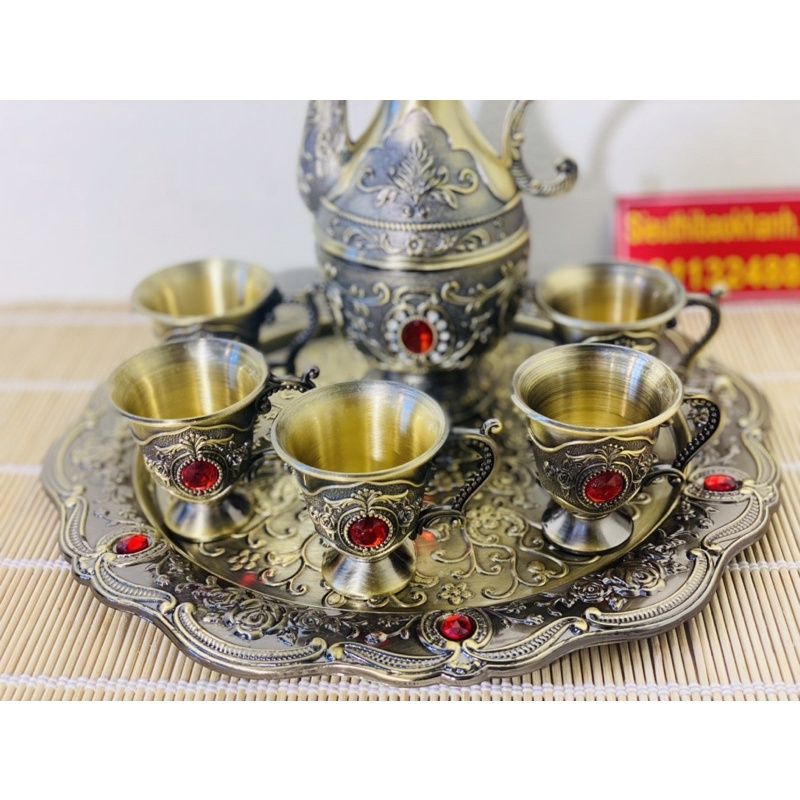 Bộ ấm chén đồng mắt đỏ hoàng gia