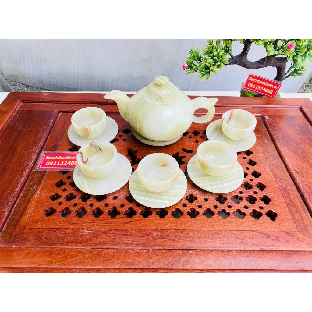 Bộ ấm chén pha trà bằng đá cao cấp