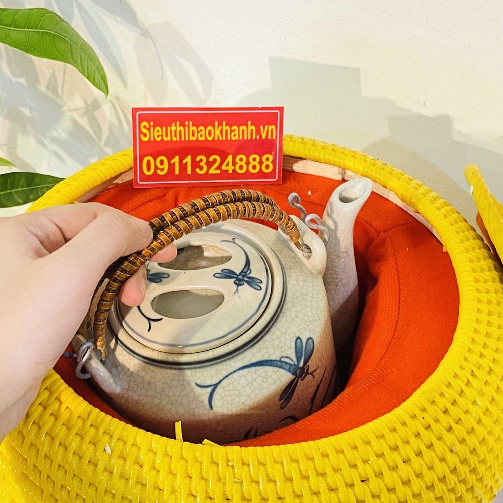 GIÀNH Ủ TÍCH NHỰA GIẢ MÂY TRE ĐAN 25CM-MỸ NGHỆ BẢO KHÁNH