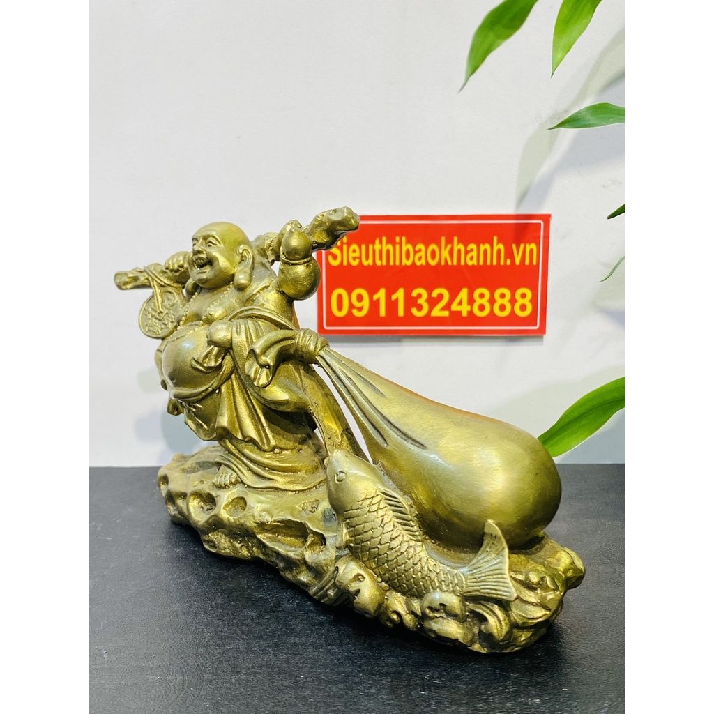 Tượng Di Lặc kéo bao chế tác từ đồng-bảo khánh việt nam 12cm