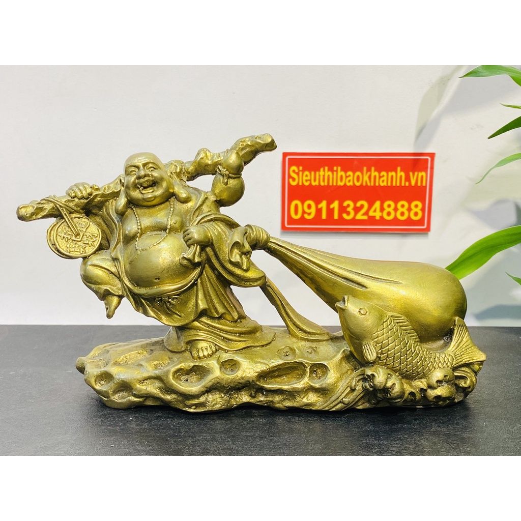 Tượng Di Lặc kéo bao chế tác từ đồng-bảo khánh việt nam 12cm
