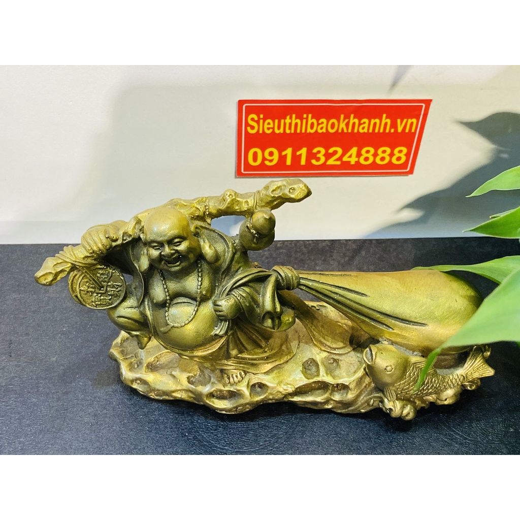 Tượng Di Lặc kéo bao chế tác từ đồng-bảo khánh việt nam 12cm
