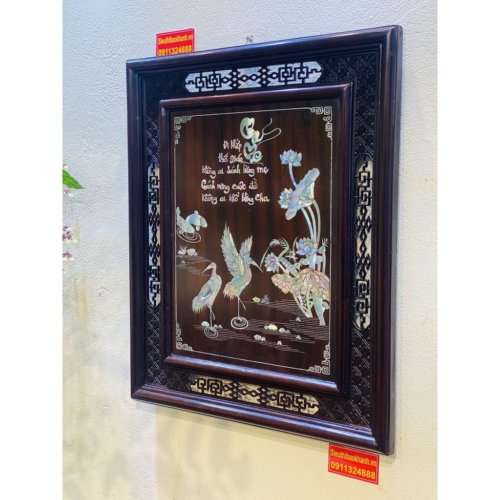 Tranh Gụ khảm Xà Cừ phong thủy cao cấp 60cm