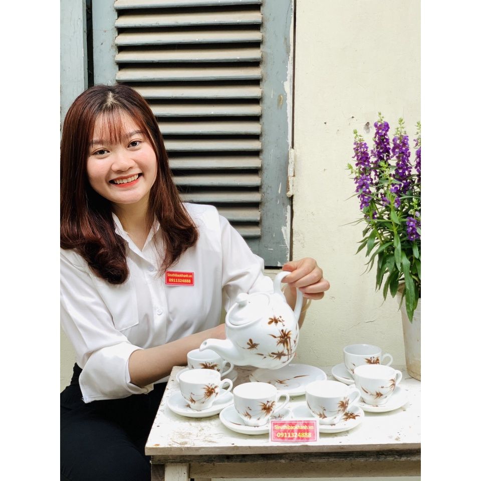 Bộ ấm chén họa tiết chuồn chuồn