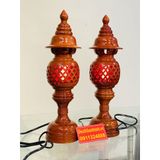  Cặp đèn thờ chất liệu gỗ hương cao cấp loại 30cm 