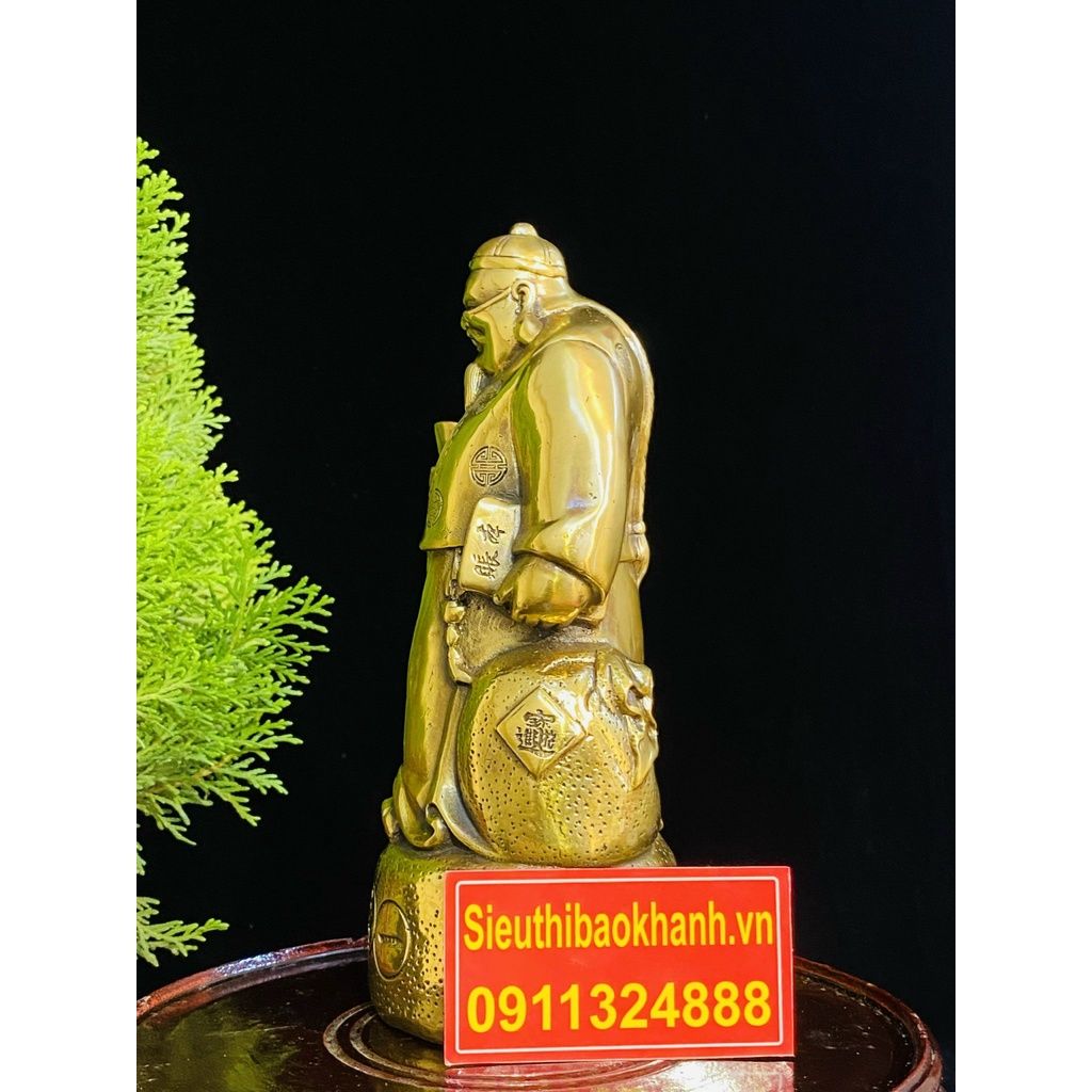  Tượng Quản Gia phong thủy,chiêu tài chất liệu Đồng cao cấp 16cm 