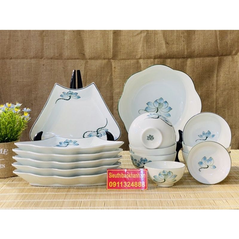 Bộ bát đĩa Bát Tràng cao cấp