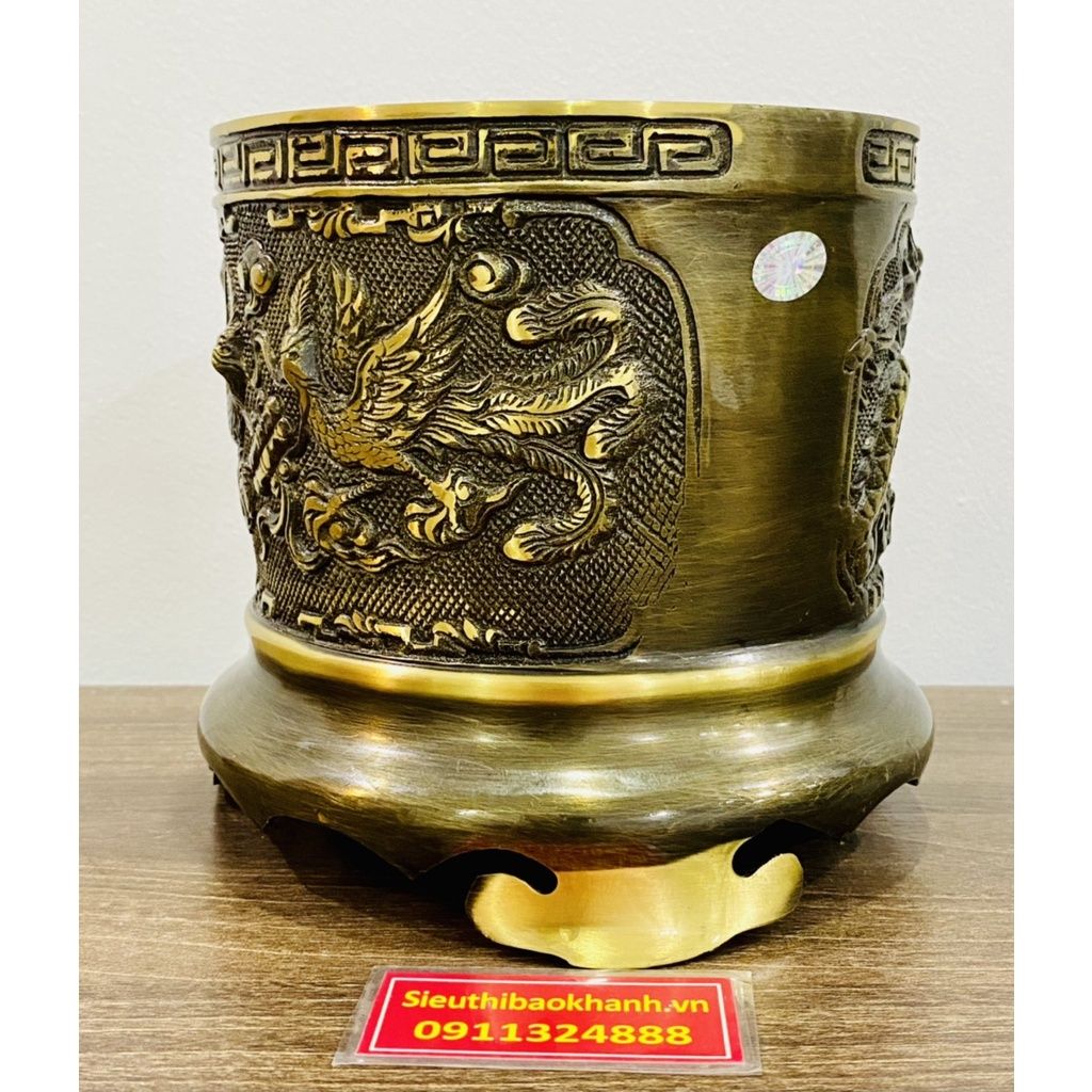 Bát đựng hương đồng long phụng