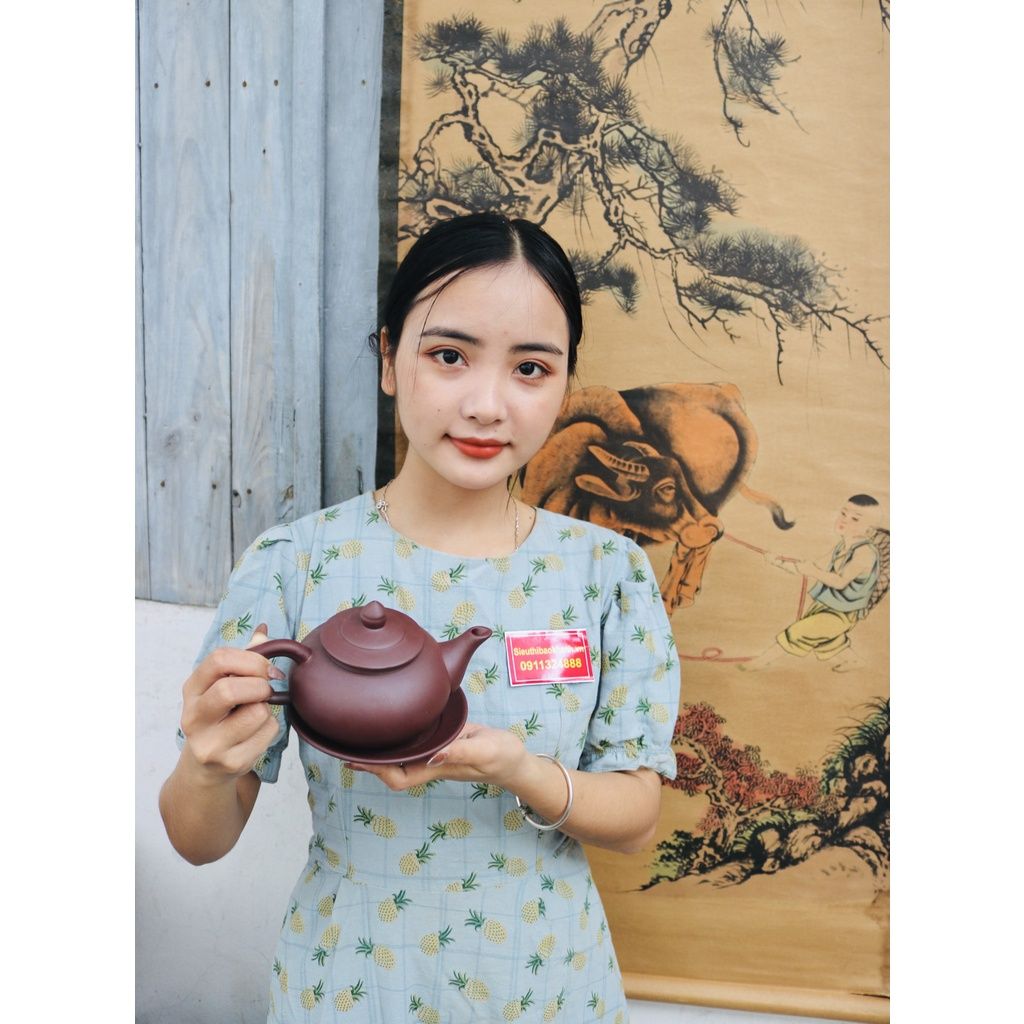 Bộ ấm chén tử sa lòng xanh