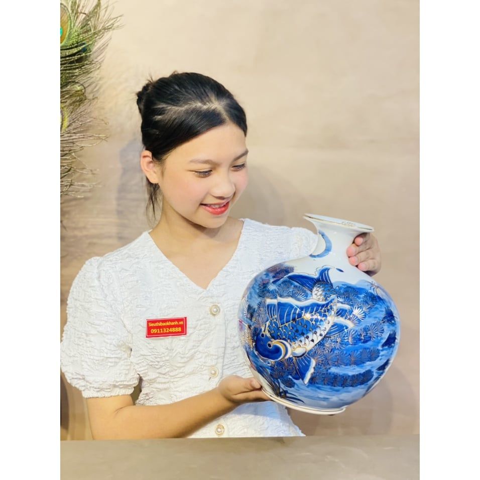 Bình hút lộc họa tiết tôm cá