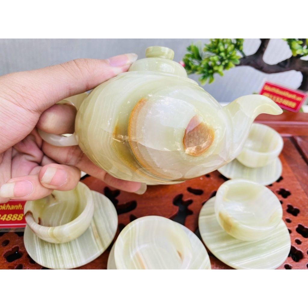 Bộ ấm chén pha trà bằng đá cao cấp