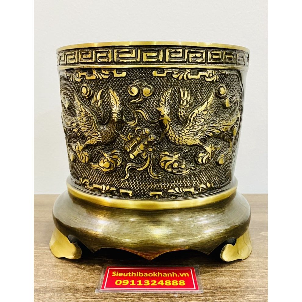 Bát đựng hương đồng long phụng