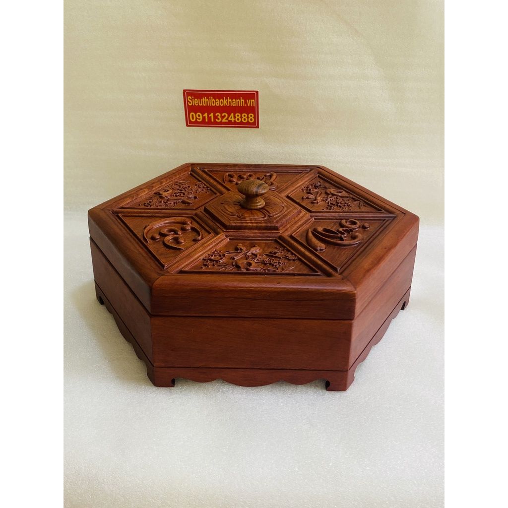 Khay đựng bánh kẹo tết bằng gỗ thiết kế cao cấp 31cm