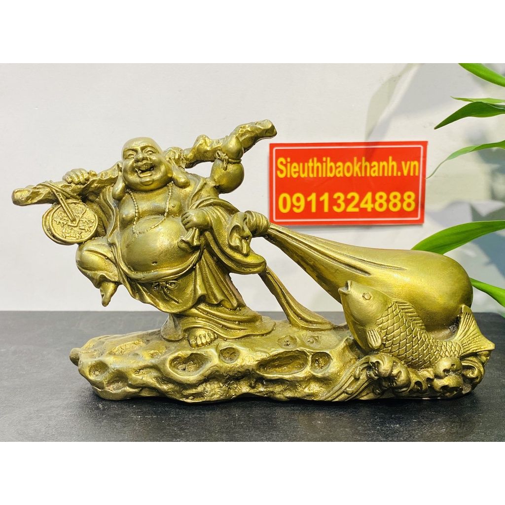 Tượng Di Lặc kéo bao chế tác từ đồng-bảo khánh việt nam 12cm