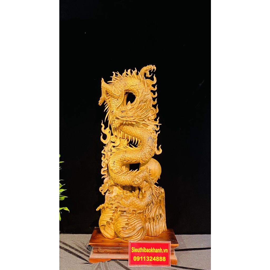  Tượng phong thủy-Nhất Long Vờn Ngọc 101cm 