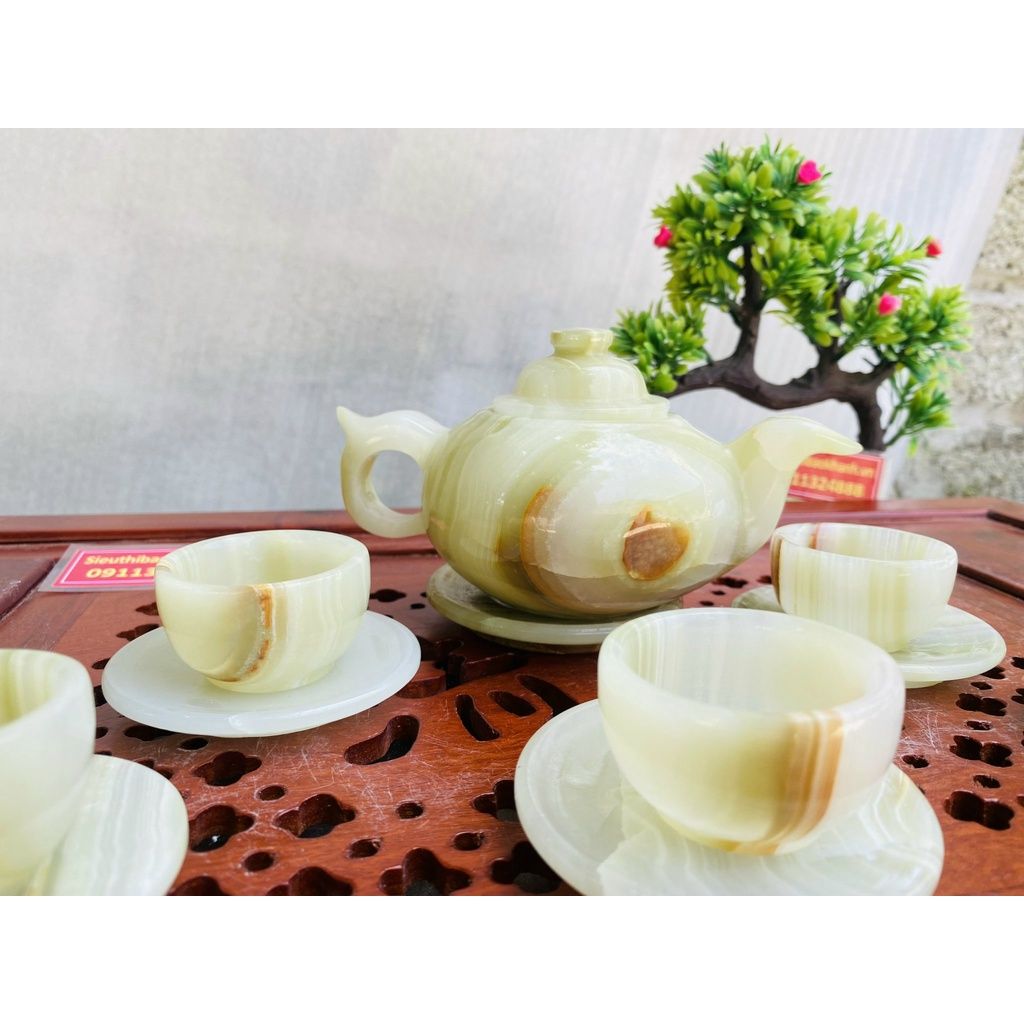 Bộ ấm chén pha trà bằng đá cao cấp