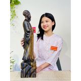  Tượng Gia Cát Lượng Khổng Minh gỗ mun hoa (60cm) 