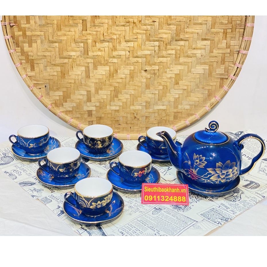 Bộ ấm chén,ấm trà Đẹp chính hãng Bát Tràng-Gốm sứ Bảo Khánh
