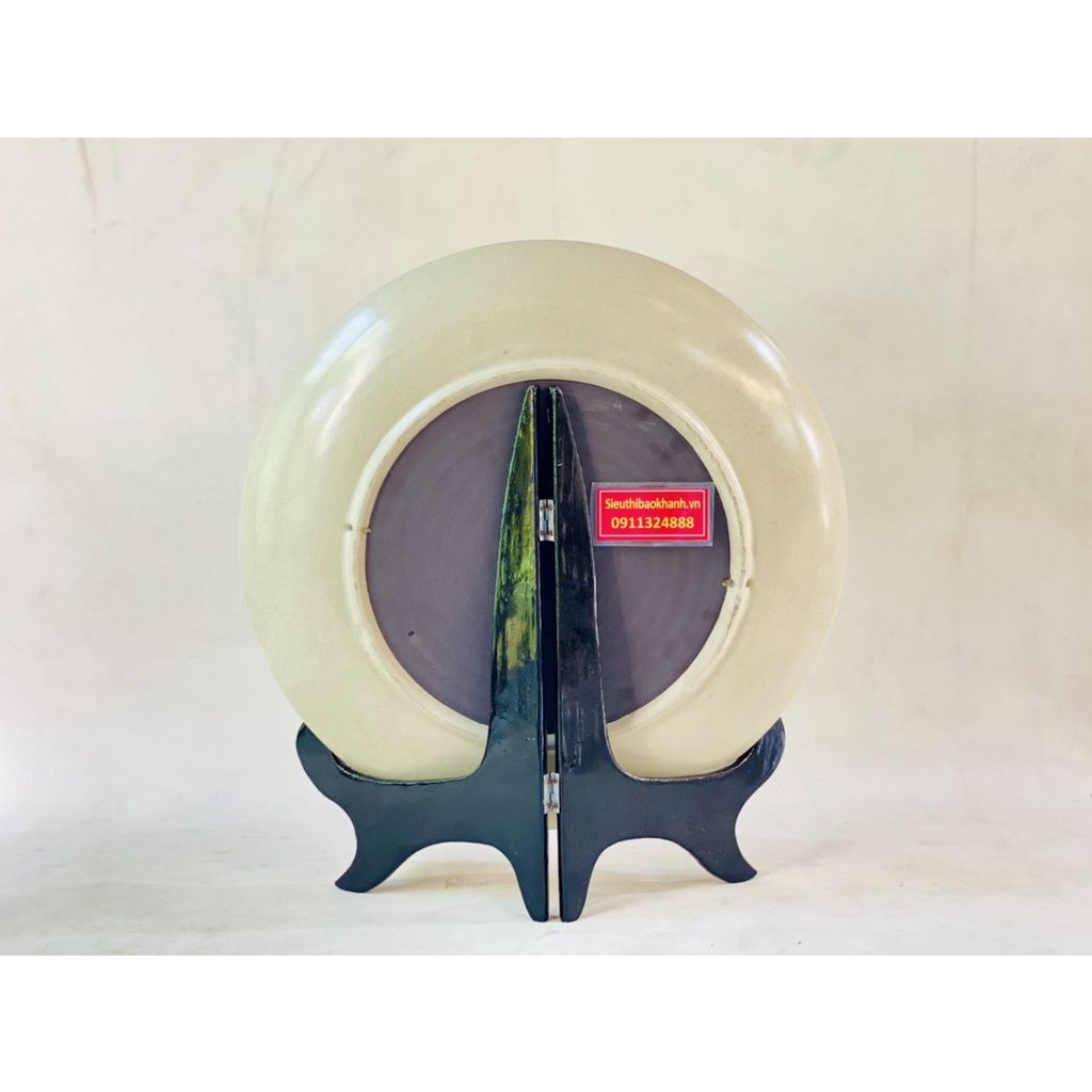 Đĩa Cảnh Men Rạn Bát Tràng Họa Tiết Vinh Quy Bái Tổ 35cm