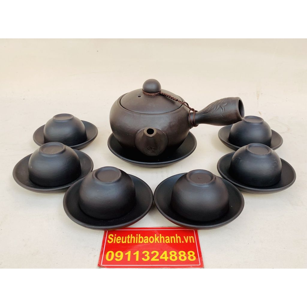 Bộ ấm chén Tử Sa lòng xanh Bát Tràng cao cấp chính hãng 350ml