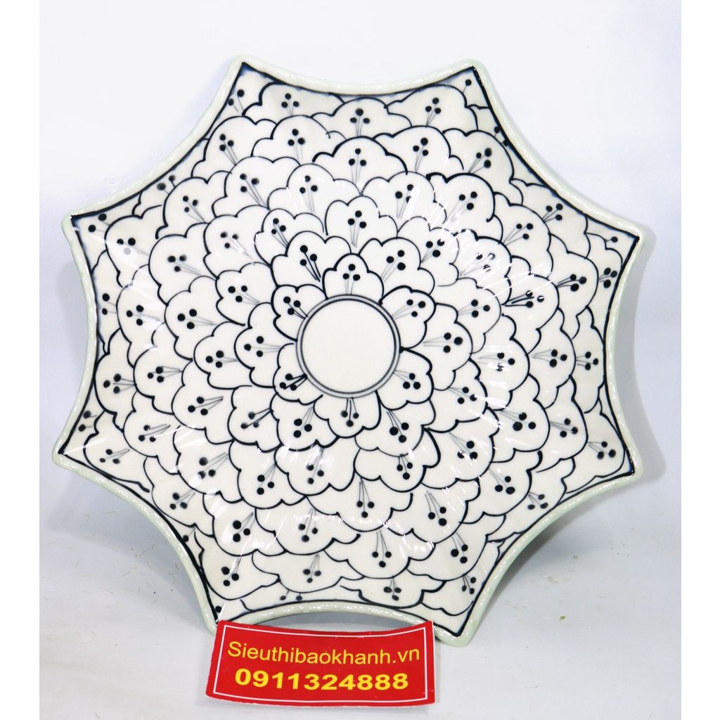 Set đồ ăn men gốm sứ Bát Tràng cao cấp họa tiết Đường Vân