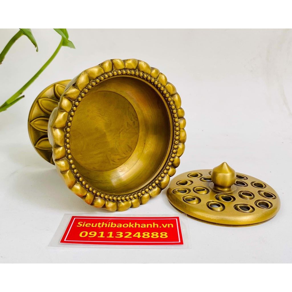 Xông trầm đồng trang trí thiết kế búp sen-Siêu Thị Bảo Khánh