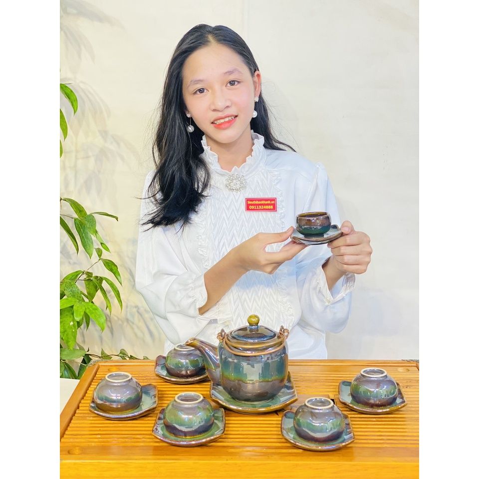 Bộ ấm chén Bát Tràng cao cấp