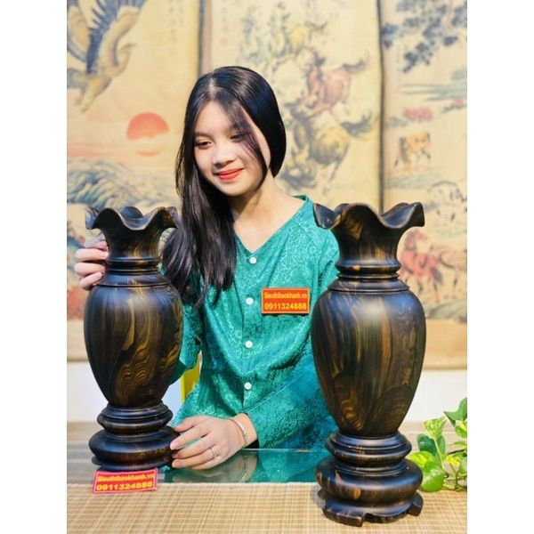 Cặp lục bình gỗ mun