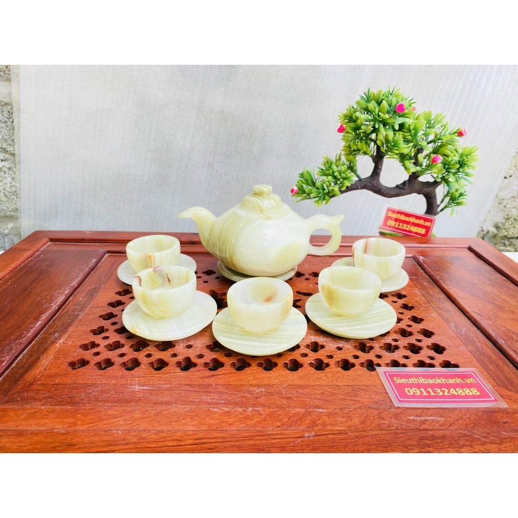 Bộ ấm chén pha trà bằng đá cao cấp
