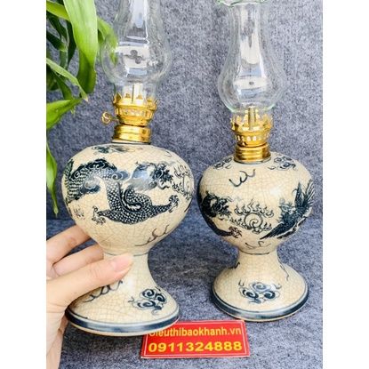 Cặp chân đèn gốm sứ hoa tiết phượng hoàng cao cấp - Siêu thị Bảo Khánh