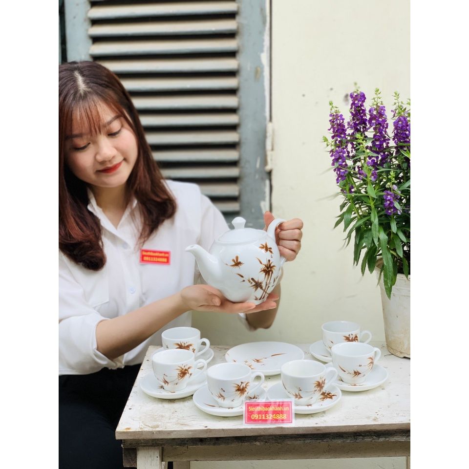 Bộ ấm chén họa tiết chuồn chuồn